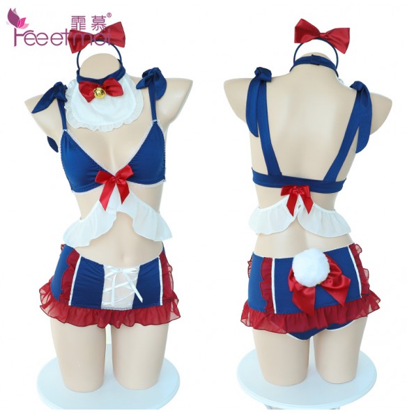 FEE ET MOI Sexy Lace Maid Lingerie (Blue - Red)